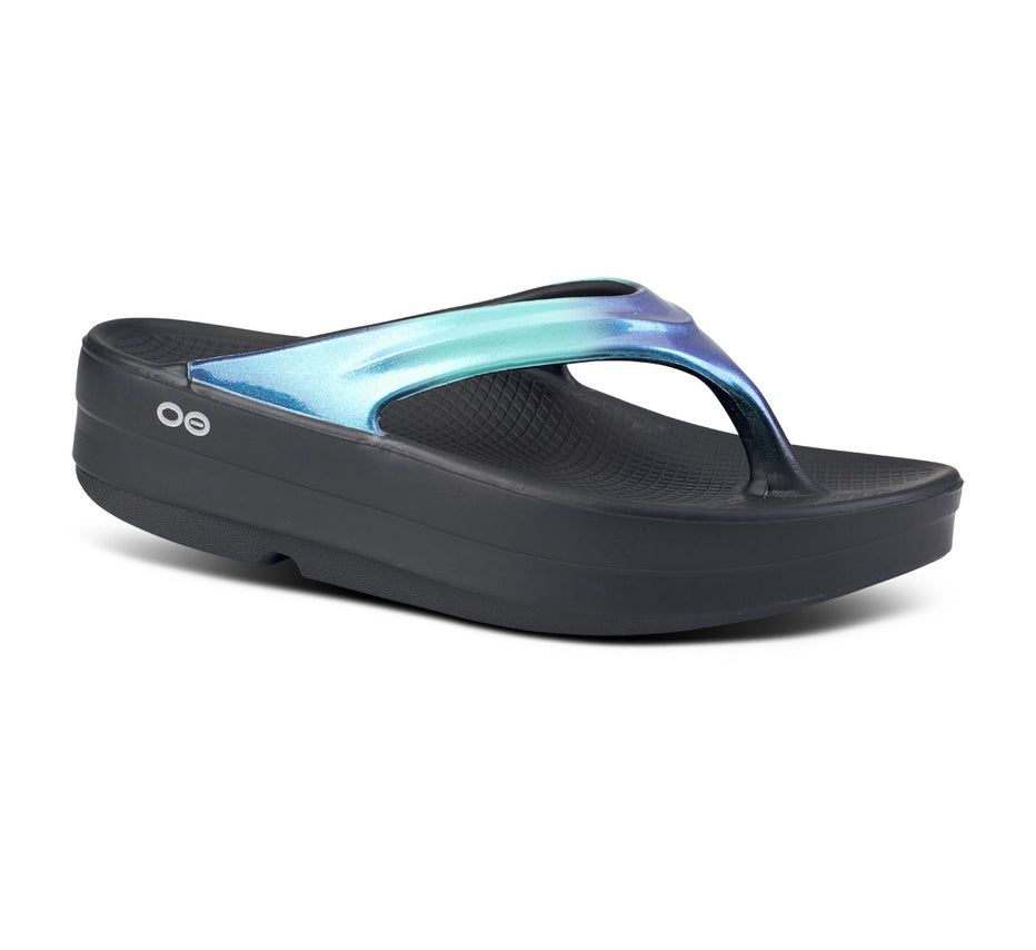 Oofos Women's Oomega Oolala Luxe - Flip Flops Blue ( YQLMI-5490 )